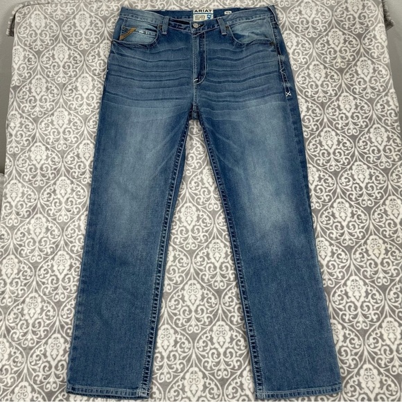 Ariat Other - ariat bootcut jeans m2 relaxed men's 40x34 blue medium wash thick stitch western